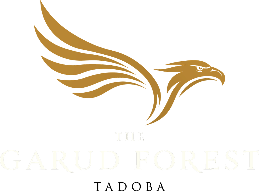 The Garud Forest, Tadoba logo: a gold eagle in flight above the property name